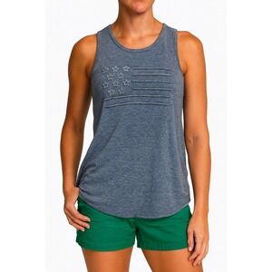 North River American Flag Tank‎ Top Patriotic Sleeveless Heather Blue M